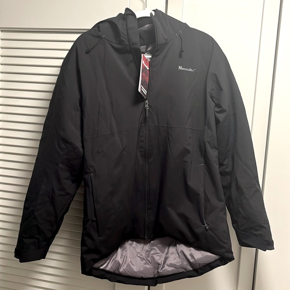 Brand new black hooded insulated winter jacket